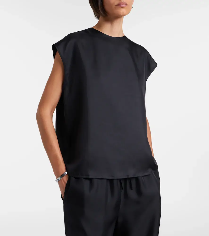 ASCENO Dasha silk twill top | Thumbnail 3