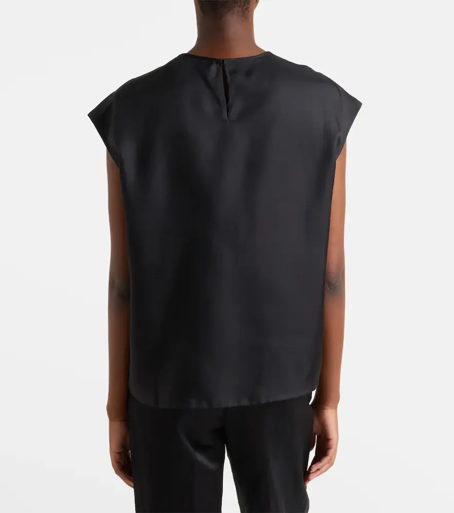 ASCENO Dasha silk twill top | Thumbnail 5
