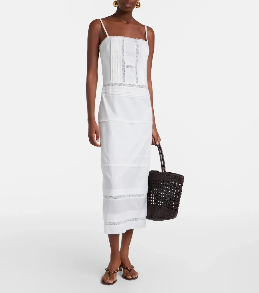 Staud Corinna embroidered cotton voile midi dress | Thumbnail 3