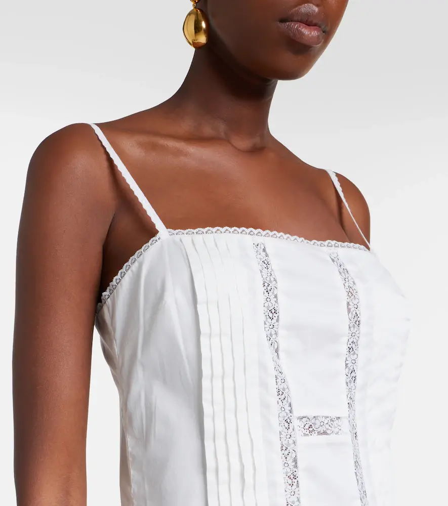 Staud Corinna embroidered cotton voile midi dress | Thumbnail 4