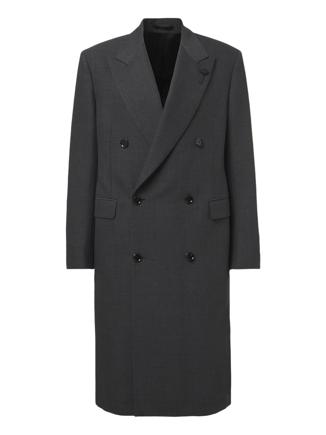 Double-breasted wool-blend coat