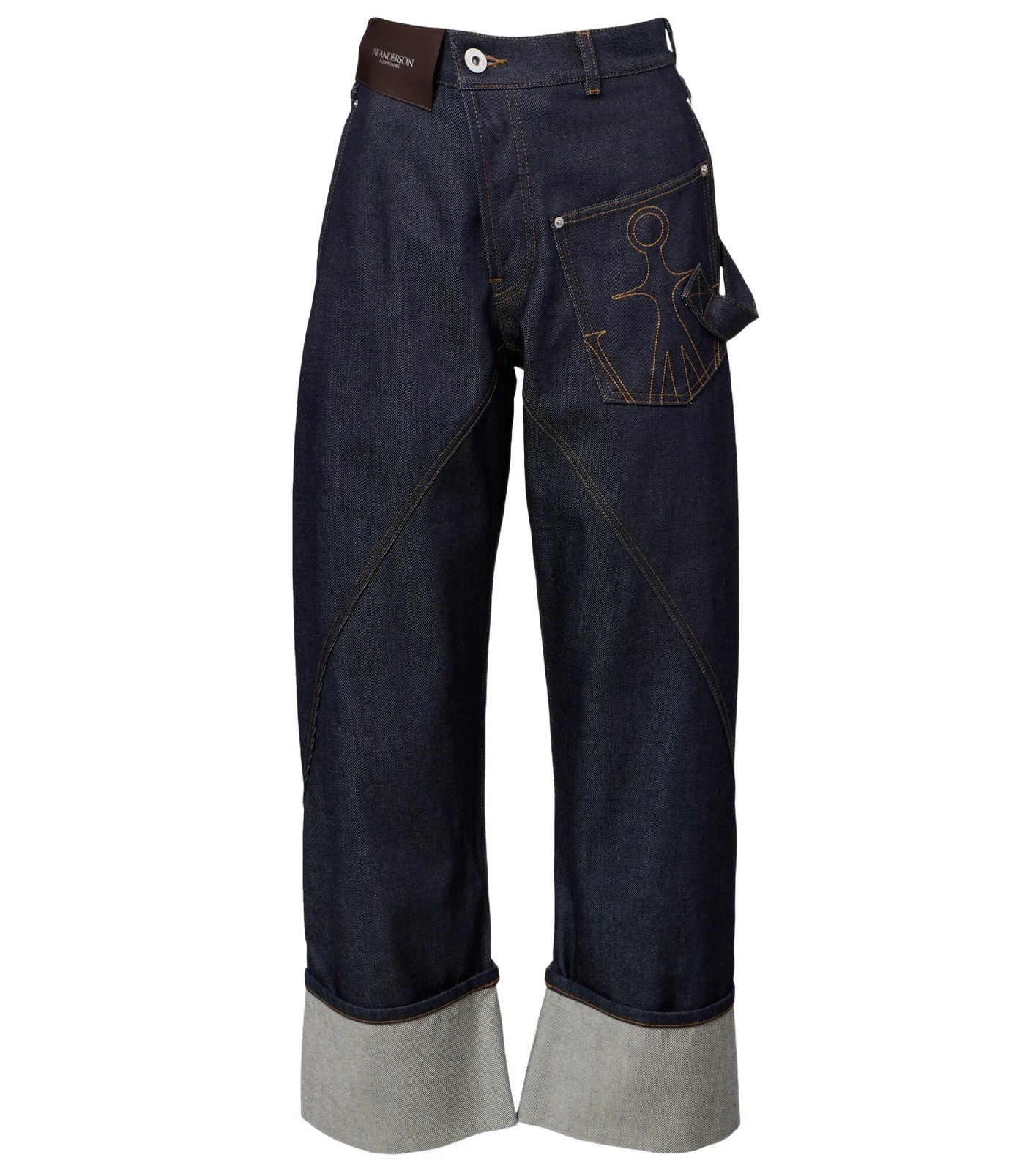 JW Anderson Twisted embroidered straight jeans