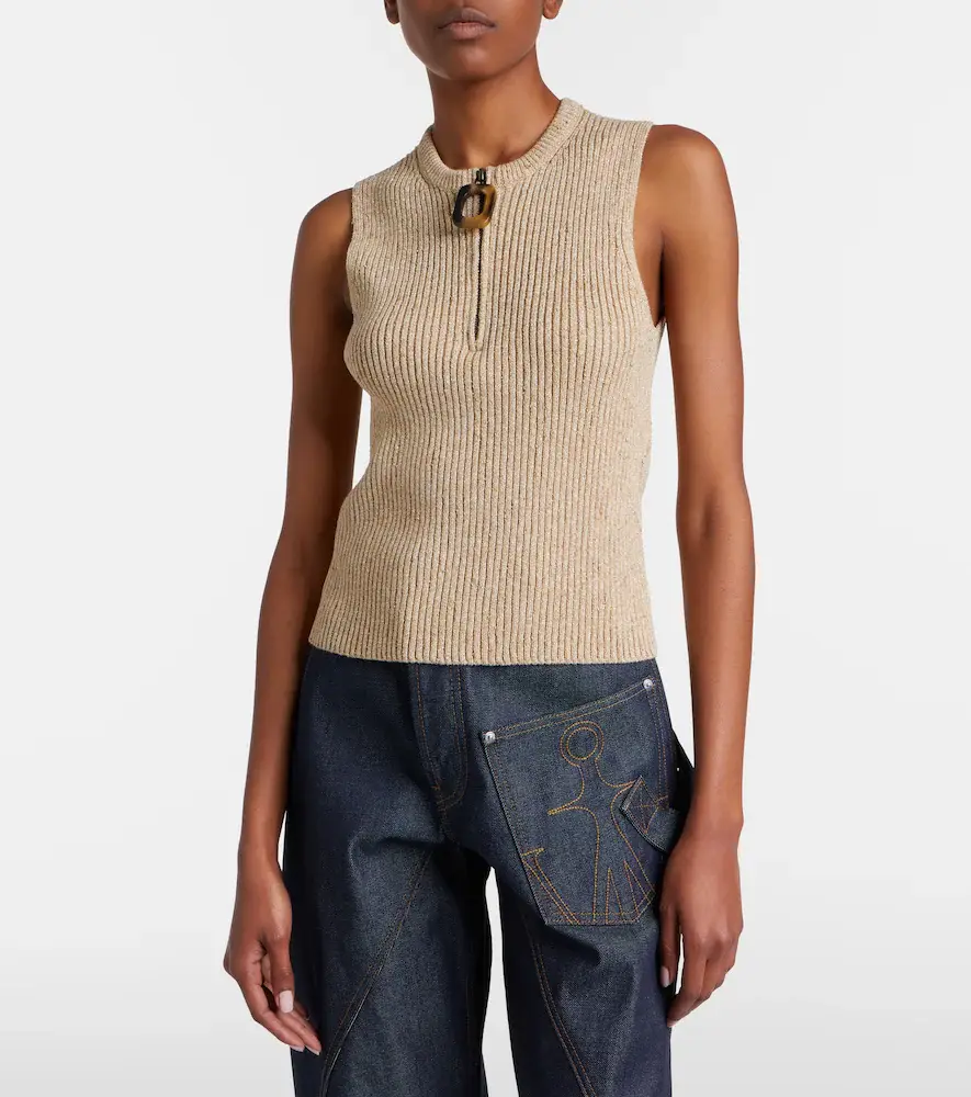JW Anderson Ribbed-knit cotton-blend tank top | Thumbnail 4