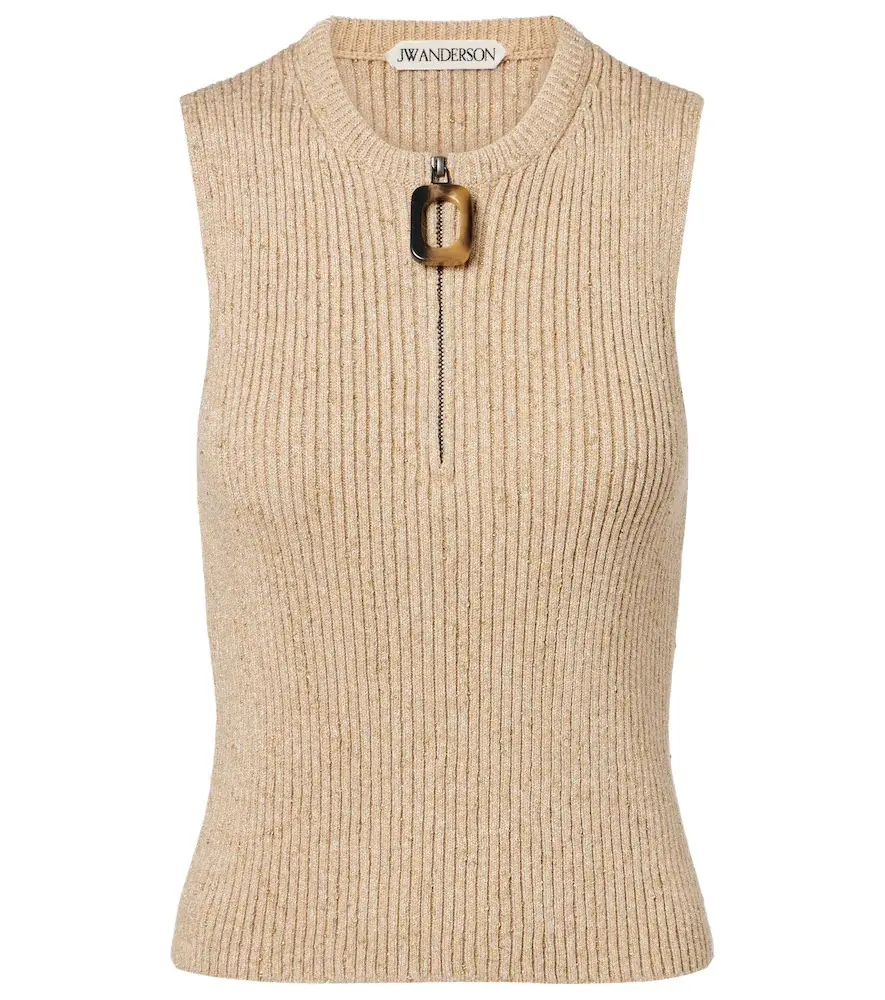 JW Anderson Ribbed-knit cotton-blend tank top | Image 1 JW Anderson Ribbed-knit cotton-blend tank top | Image 1