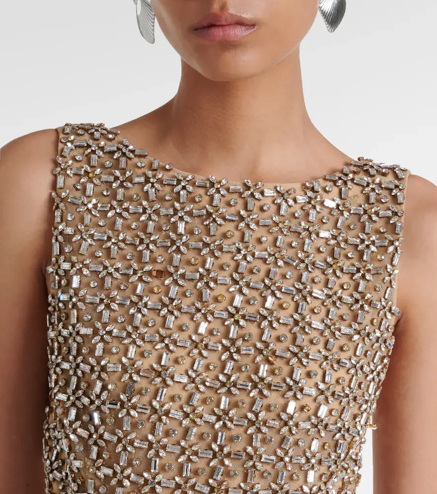 LA FUORI Là Fuori Gilded crystal-embellished minidress | Thumbnail 3