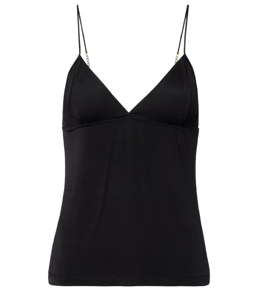 Saint Laurent Cassandre chain-detail jersey camisole | Image 1 Saint Laurent Cassandre chain-detail jersey camisole | Image 1