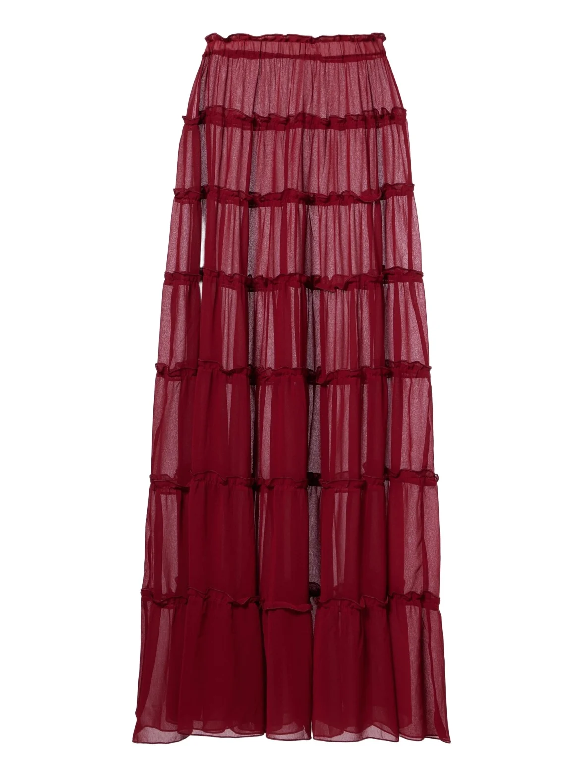 Elma tiered semi-sheer maxi skirt
