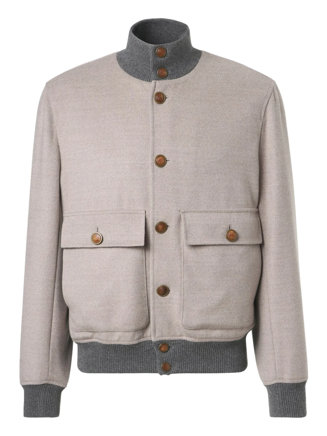 Brunello Cucinelli Cashmere-trimmed wool bomber jacket