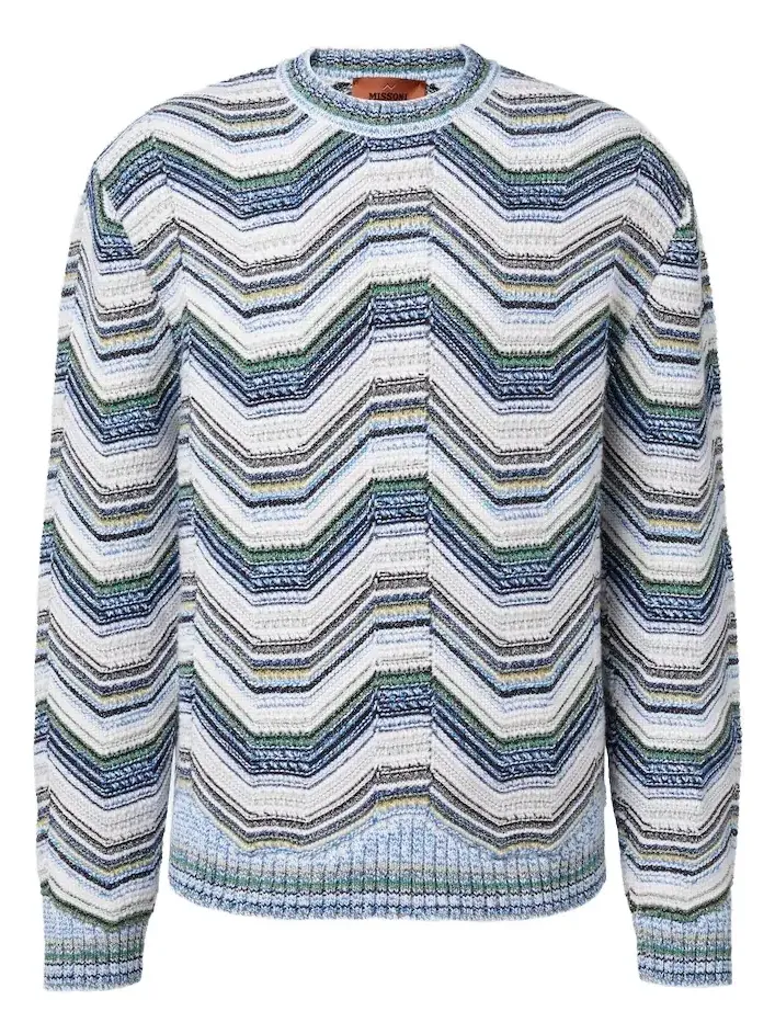 Wave wool and cotton-blend sweater