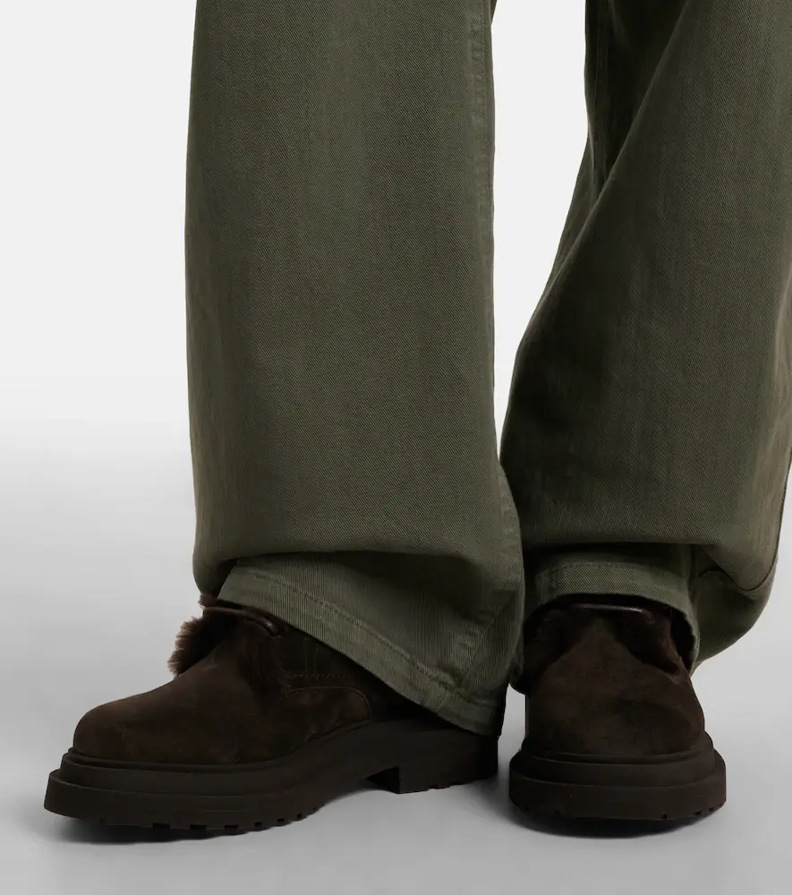Brunello Cucinelli Monili shearling-trimmed suede lace-up boots | Thumbnail 5 Brunello Cucinelli Monili shearling-trimmed suede lace-up boots | Thumbnail 5