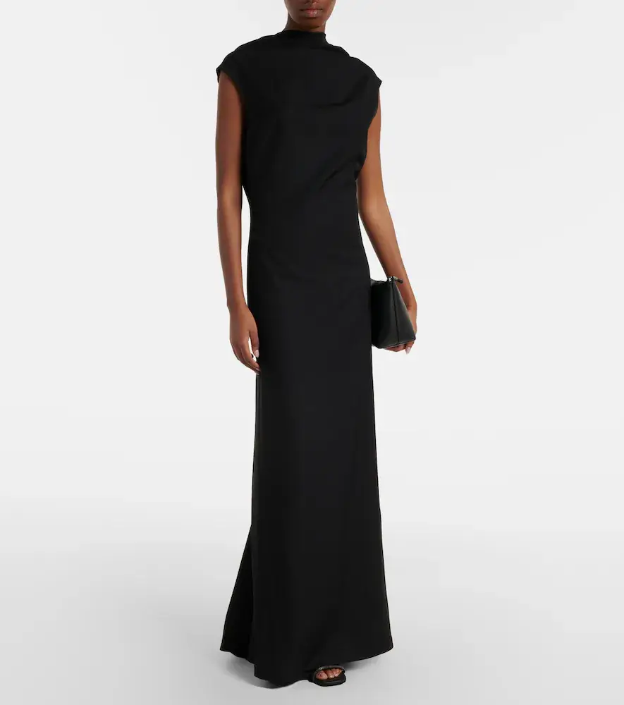 Brunello Cucinelli Monili draped wool-blend gown | Thumbnail 2