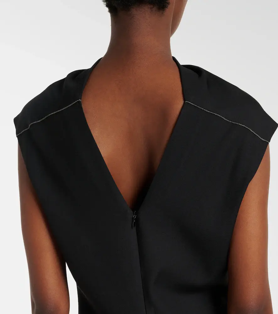 Brunello Cucinelli Monili draped wool-blend gown | Thumbnail 5