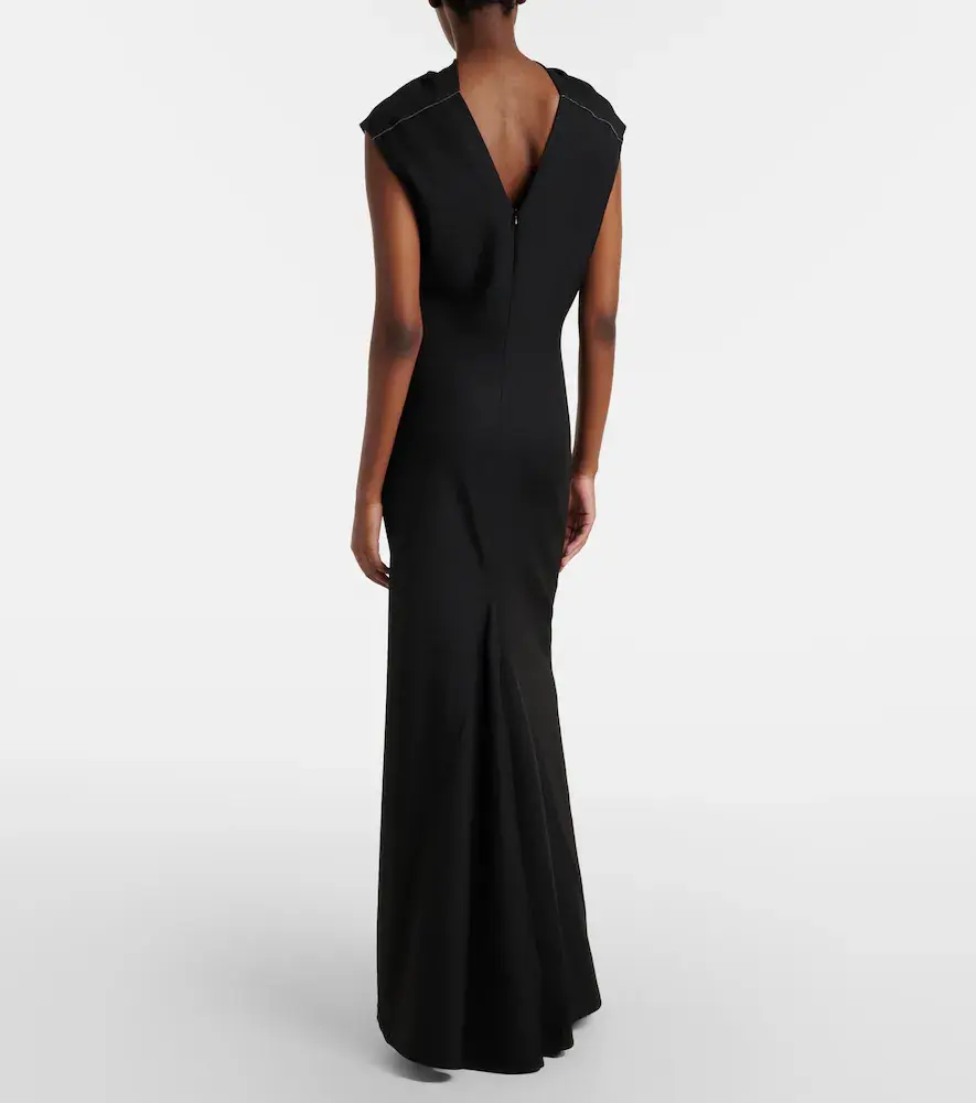 Brunello Cucinelli Monili draped wool-blend gown | Thumbnail 6