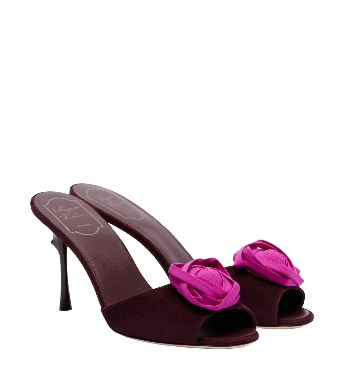 Roger Vivier Rose Vivier suede mules