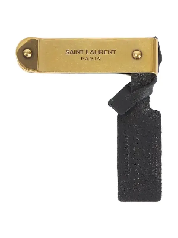 Saint Laurent Leather-trimmed bill clip
