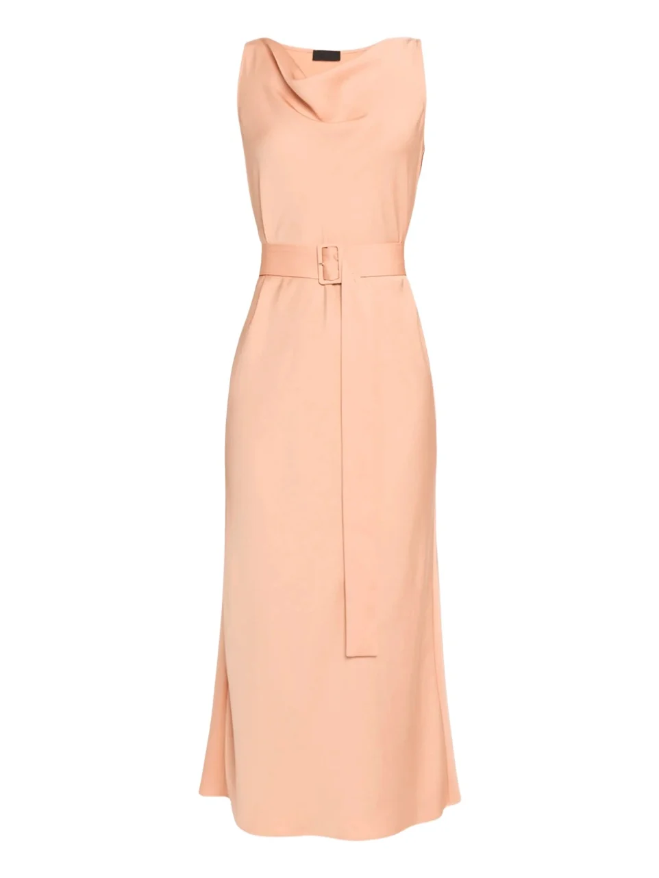 Lightweight Satin Belted Dress