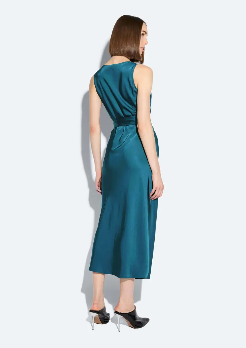 Lapointe Lightweight Satin Belted Dress | Thumbnail 2 Lapointe Lightweight Satin Belted Dress | Thumbnail 2