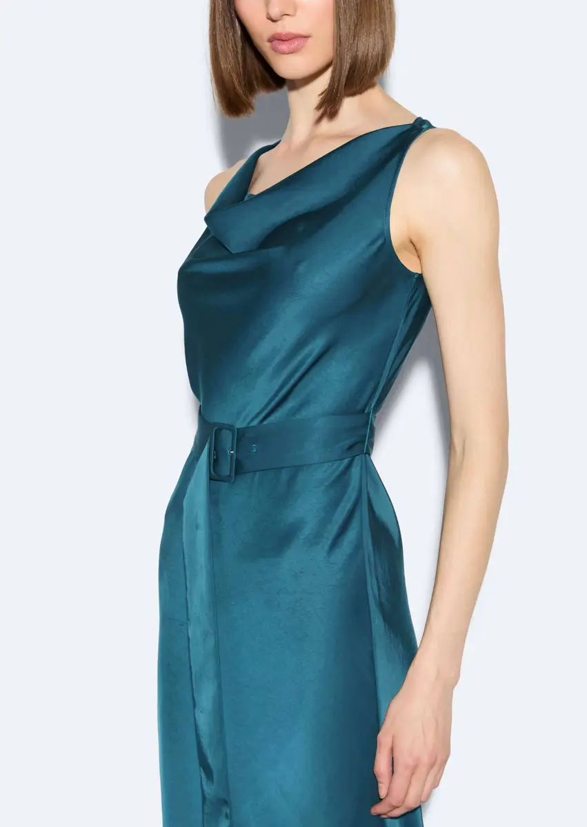Lapointe Lightweight Satin Belted Dress | Thumbnail 3 Lapointe Lightweight Satin Belted Dress | Thumbnail 3