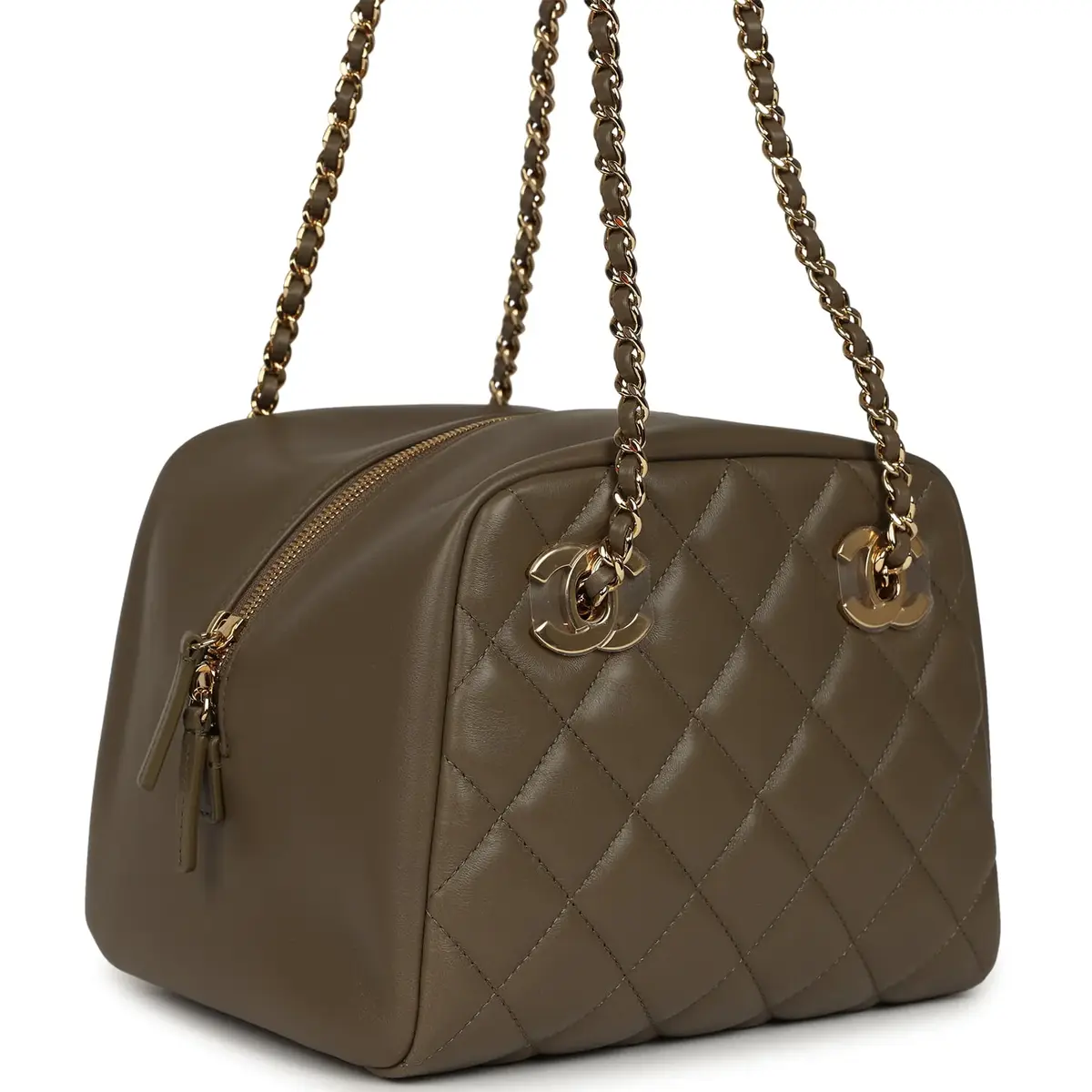 Chanel Chanel Small Bowling Bag Dark Khaki Lambskin Gold Hardware | Thumbnail 2 Chanel Chanel Small Bowling Bag Dark Khaki Lambskin Gold Hardware | Thumbnail 2