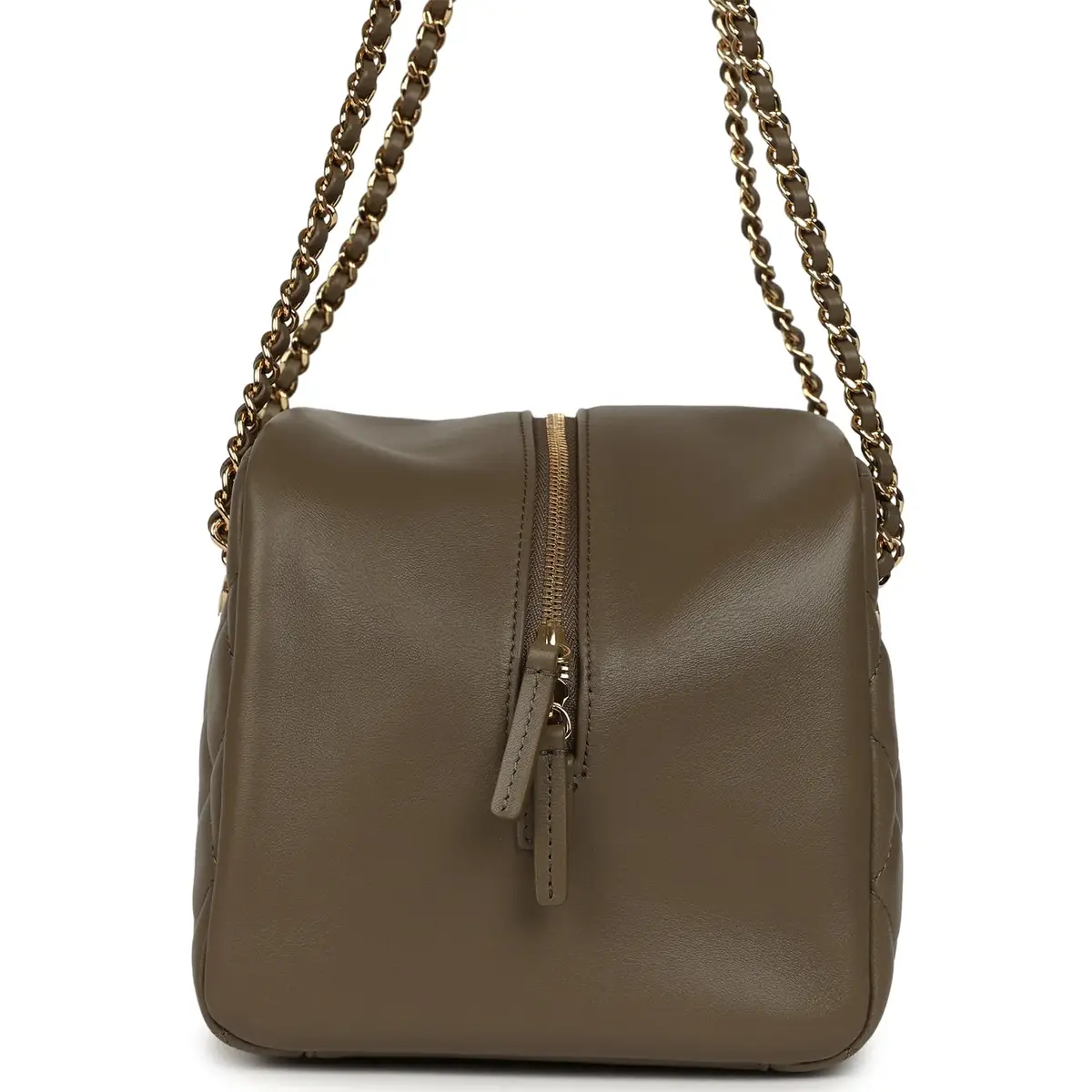 Chanel Chanel Small Bowling Bag Dark Khaki Lambskin Gold Hardware | Thumbnail 3 Chanel Chanel Small Bowling Bag Dark Khaki Lambskin Gold Hardware | Thumbnail 3