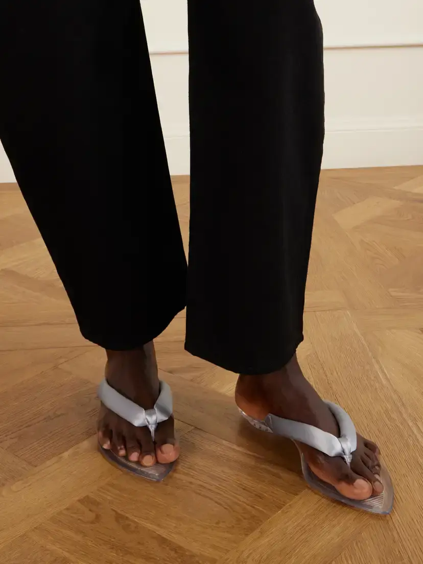 Alaïa Invisible Jelly Satin-trimmed Sandals | Thumbnail 2 Alaïa Invisible Jelly Satin-trimmed Sandals | Thumbnail 2
