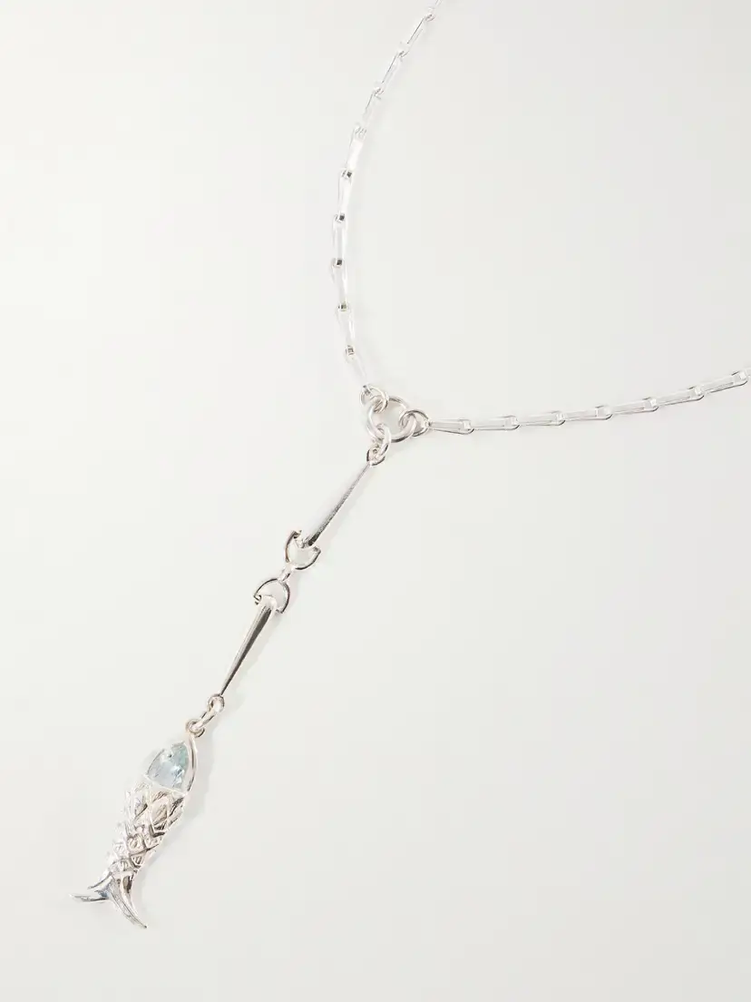Loren Stewart Pesca Sterling Silver And Aquamarine Necklace | Thumbnail 5 Loren Stewart Pesca Sterling Silver And Aquamarine Necklace | Thumbnail 5