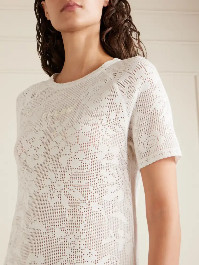 Chloé Crochet-knit Cotton Mini Dress | Thumbnail 4