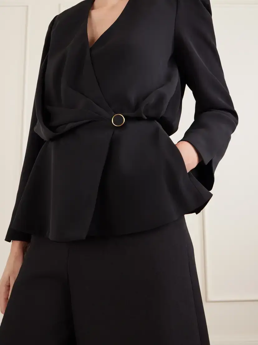 Chloé Gathered Faille Blouse | Thumbnail 4 Chloé Gathered Faille Blouse | Thumbnail 4