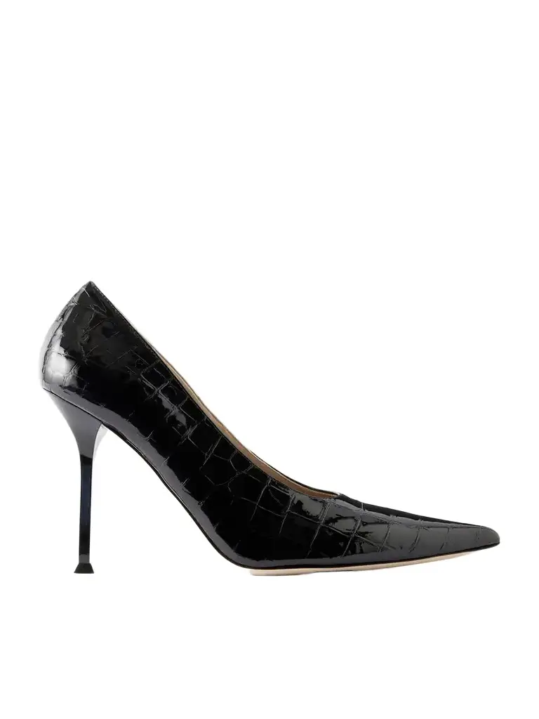 CHRISTEN Helix 95 Croc-effect Patent Leather Pumps