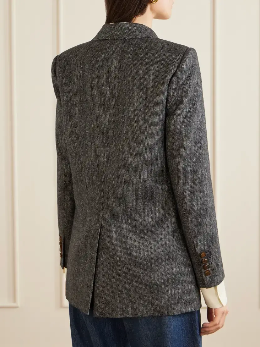 Blazé Milano Everyday Double-breasted Herringbone Wool-blend Blazer | Thumbnail 4 Blazé Milano Everyday Double-breasted Herringbone Wool-blend Blazer | Thumbnail 4