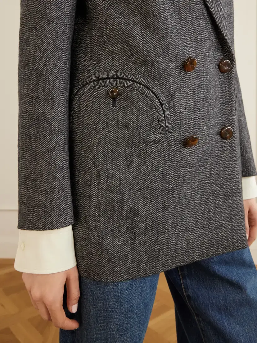 Blazé Milano Everyday Double-breasted Herringbone Wool-blend Blazer | Thumbnail 5 Blazé Milano Everyday Double-breasted Herringbone Wool-blend Blazer | Thumbnail 5