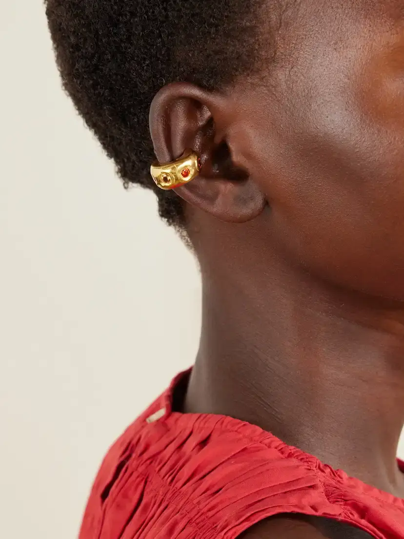 Simuero Sol Gold-plated Cubic Zirconia, Sapphire Ear Cuff | Thumbnail 2 Simuero Sol Gold-plated Cubic Zirconia, Sapphire Ear Cuff | Thumbnail 2