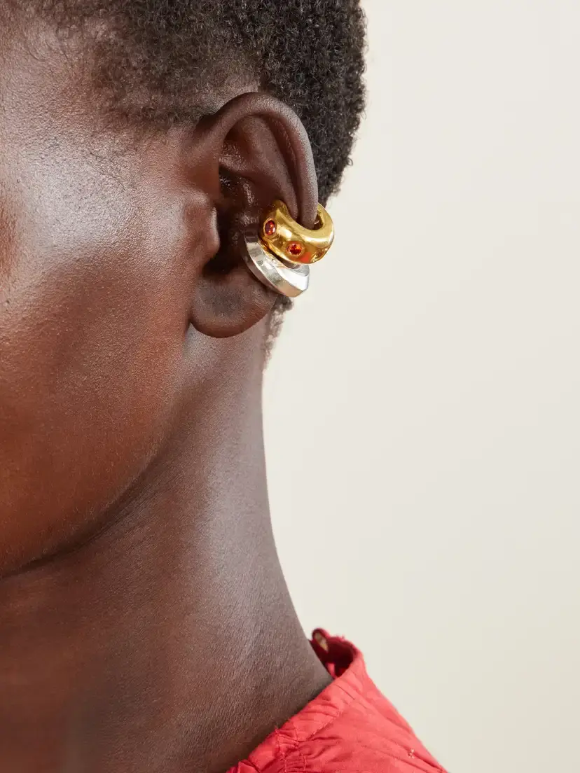 Simuero Sol Gold-plated Cubic Zirconia, Sapphire Ear Cuff | Thumbnail 3 Simuero Sol Gold-plated Cubic Zirconia, Sapphire Ear Cuff | Thumbnail 3