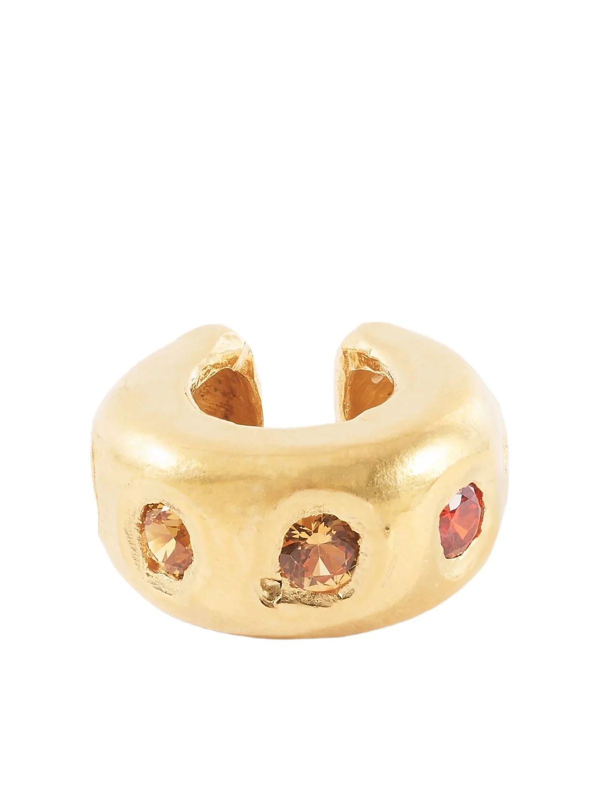 Sol Gold-plated Cubic Zirconia, Sapphire Ear Cuff