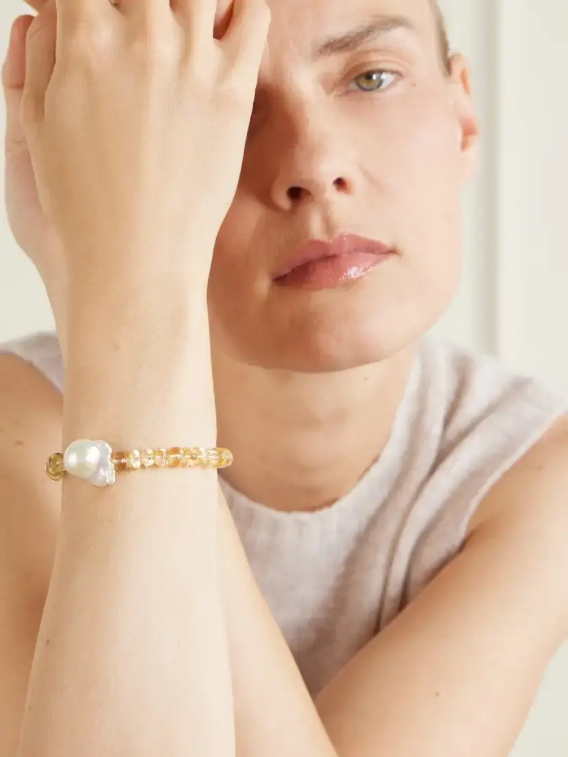Loren Stewart Sunsalt Baroque 14-karat Gold, Citrine And Pearl Beaded Bracelet | Thumbnail 2 Loren Stewart Sunsalt Baroque 14-karat Gold, Citrine And Pearl Beaded Bracelet | Thumbnail 2