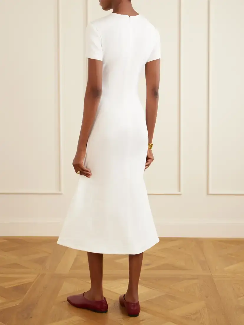 Brandon Maxwell The Ridley Linen-blend Midi Dress | Thumbnail 3 Brandon Maxwell The Ridley Linen-blend Midi Dress | Thumbnail 3