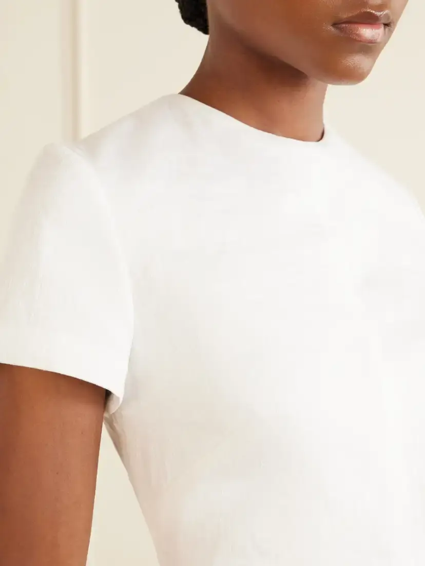 Brandon Maxwell The Ridley Linen-blend Midi Dress | Thumbnail 4 Brandon Maxwell The Ridley Linen-blend Midi Dress | Thumbnail 4