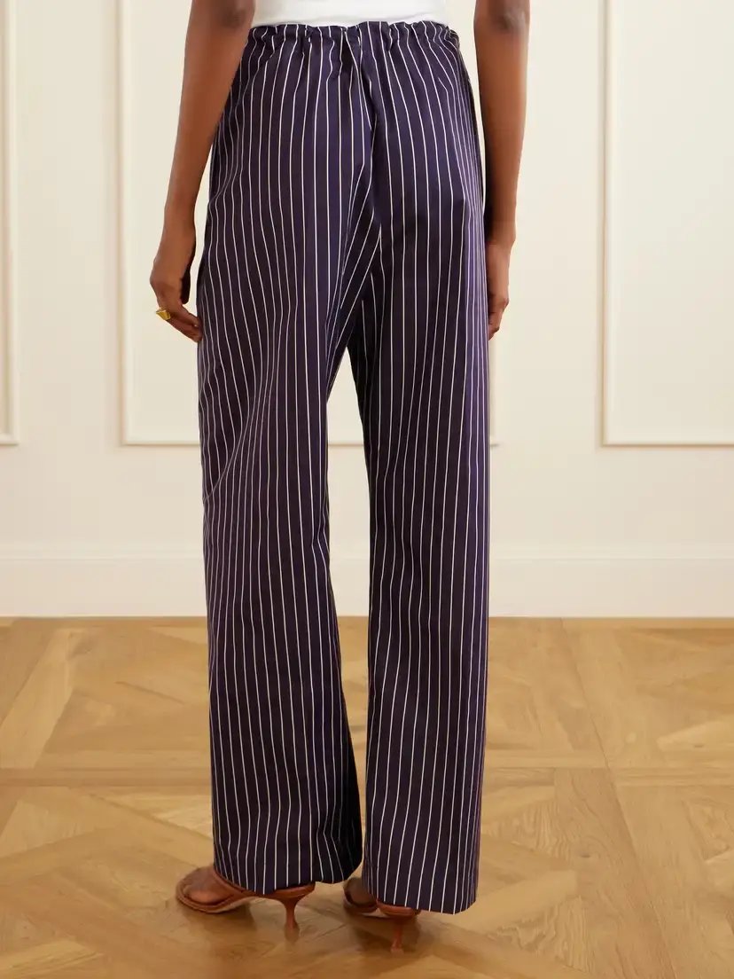 Another Tomorrow Striped Cotton-poplin Straight-leg Drawstring Pants | Thumbnail 3 Another Tomorrow Striped Cotton-poplin Straight-leg Drawstring Pants | Thumbnail 3