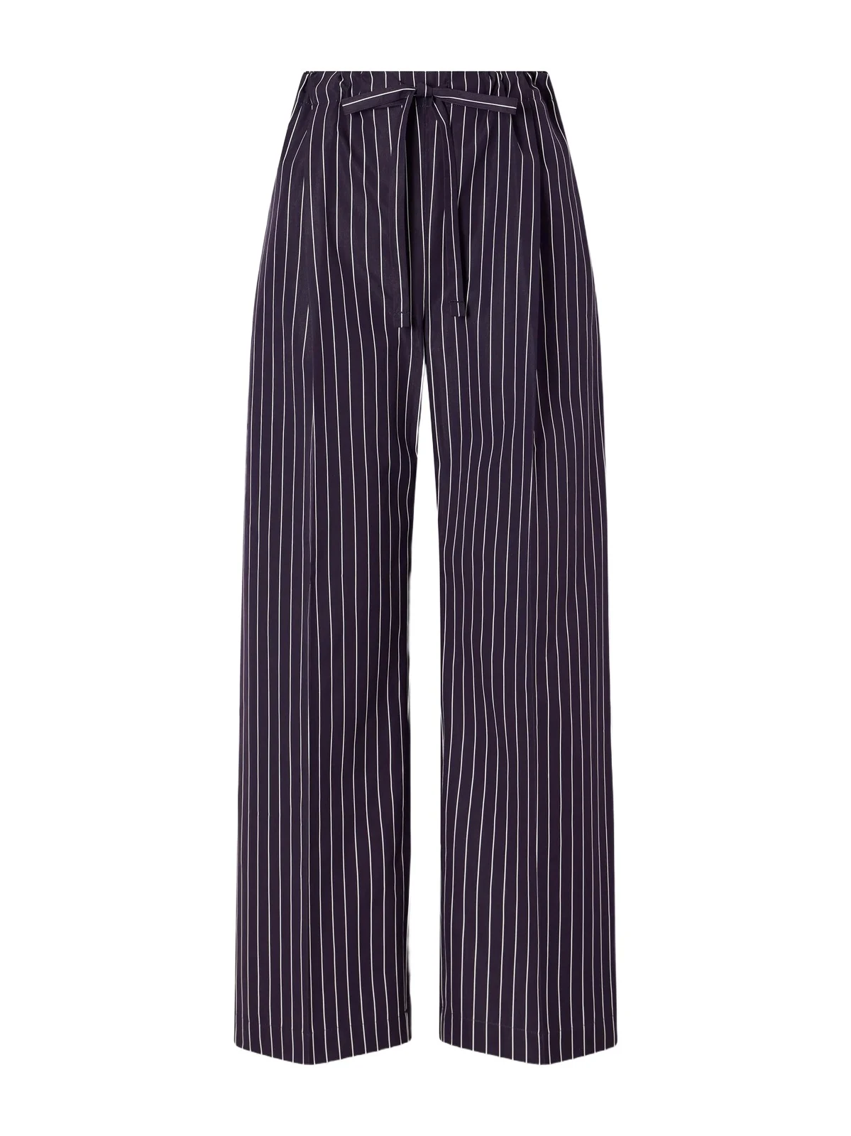 Striped Cotton-poplin Straight-leg Drawstring Pants Striped Cotton-poplin Straight-leg Drawstring Pants