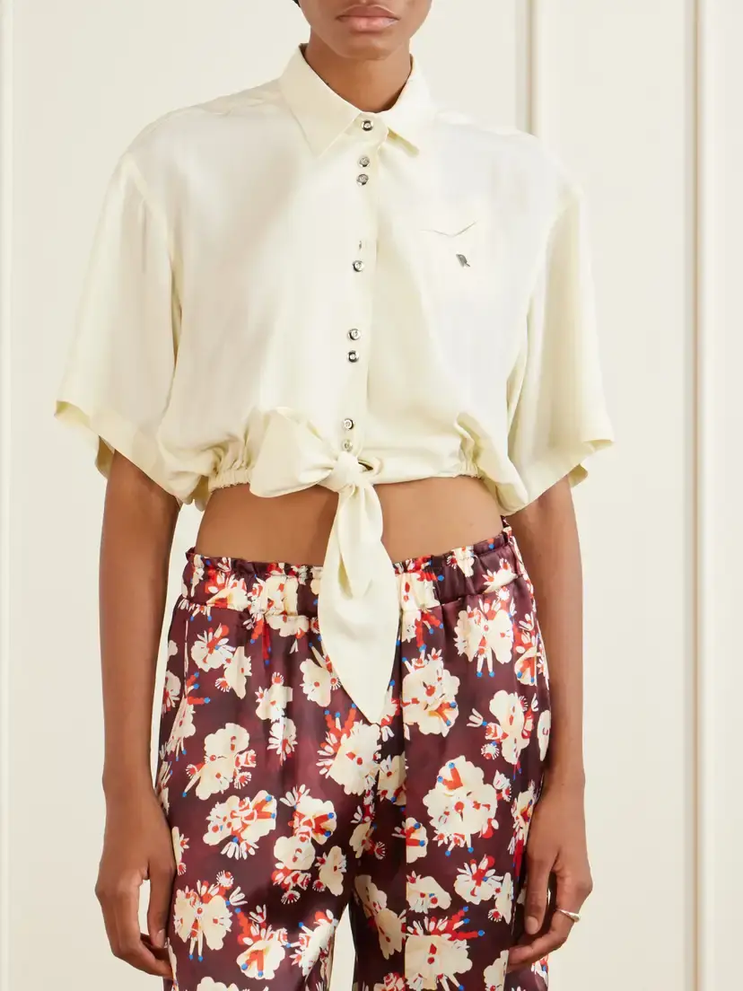 Rabanne Logo-embellished Knotted Blouse | Thumbnail 3