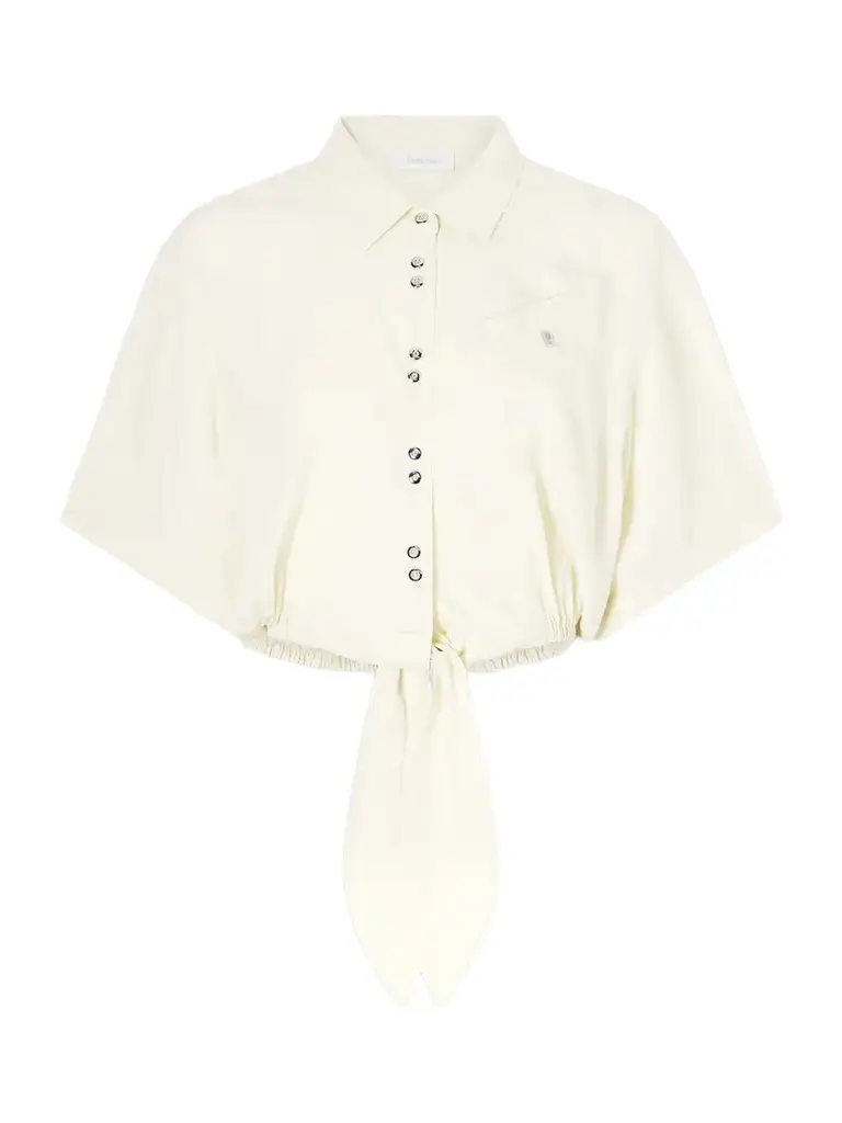 Rabanne Logo-embellished Knotted Blouse | Image 1 Rabanne Logo-embellished Knotted Blouse | Image 1