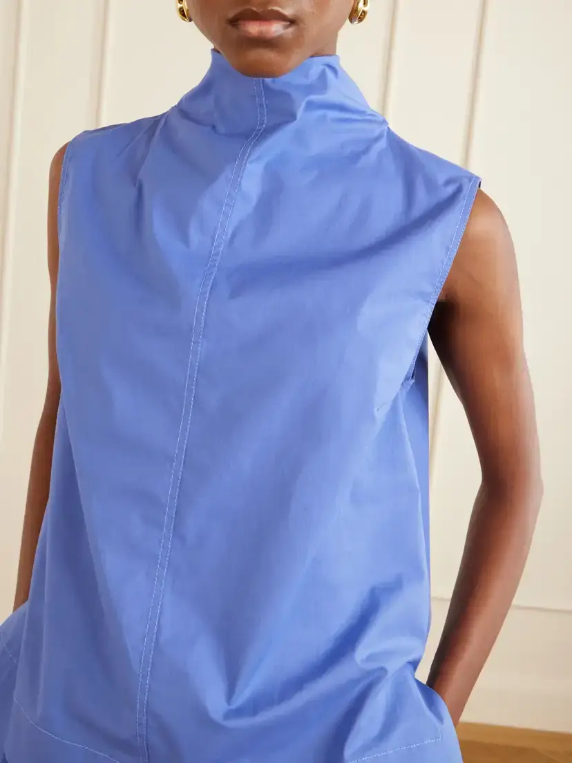 Brandon Maxwell The Finn Cotton-poplin Turtleneck Blouse | Thumbnail 3 Brandon Maxwell The Finn Cotton-poplin Turtleneck Blouse | Thumbnail 3
