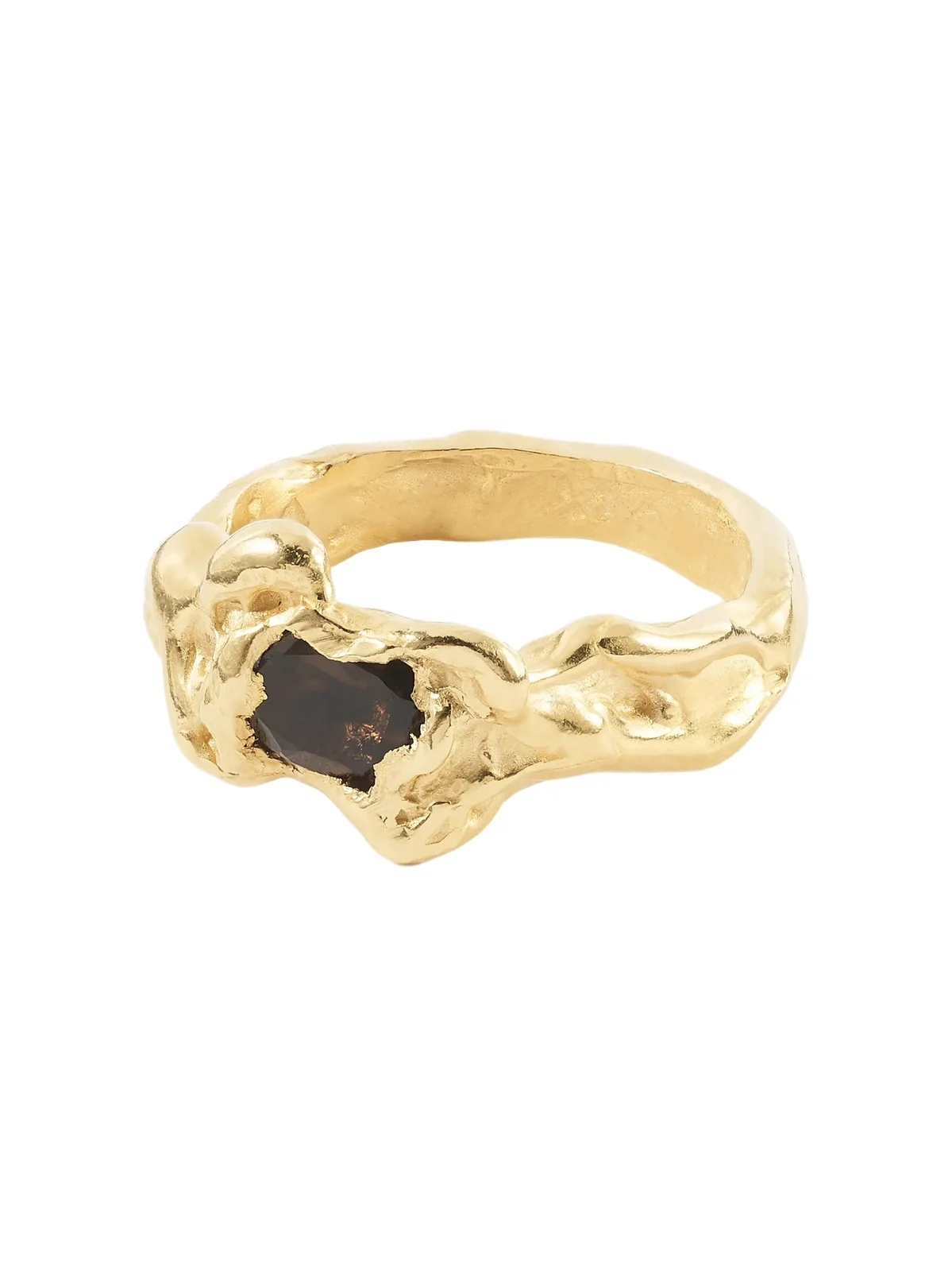 Ola Gold-plated Sterling Silver And Smoky Quartz Ring