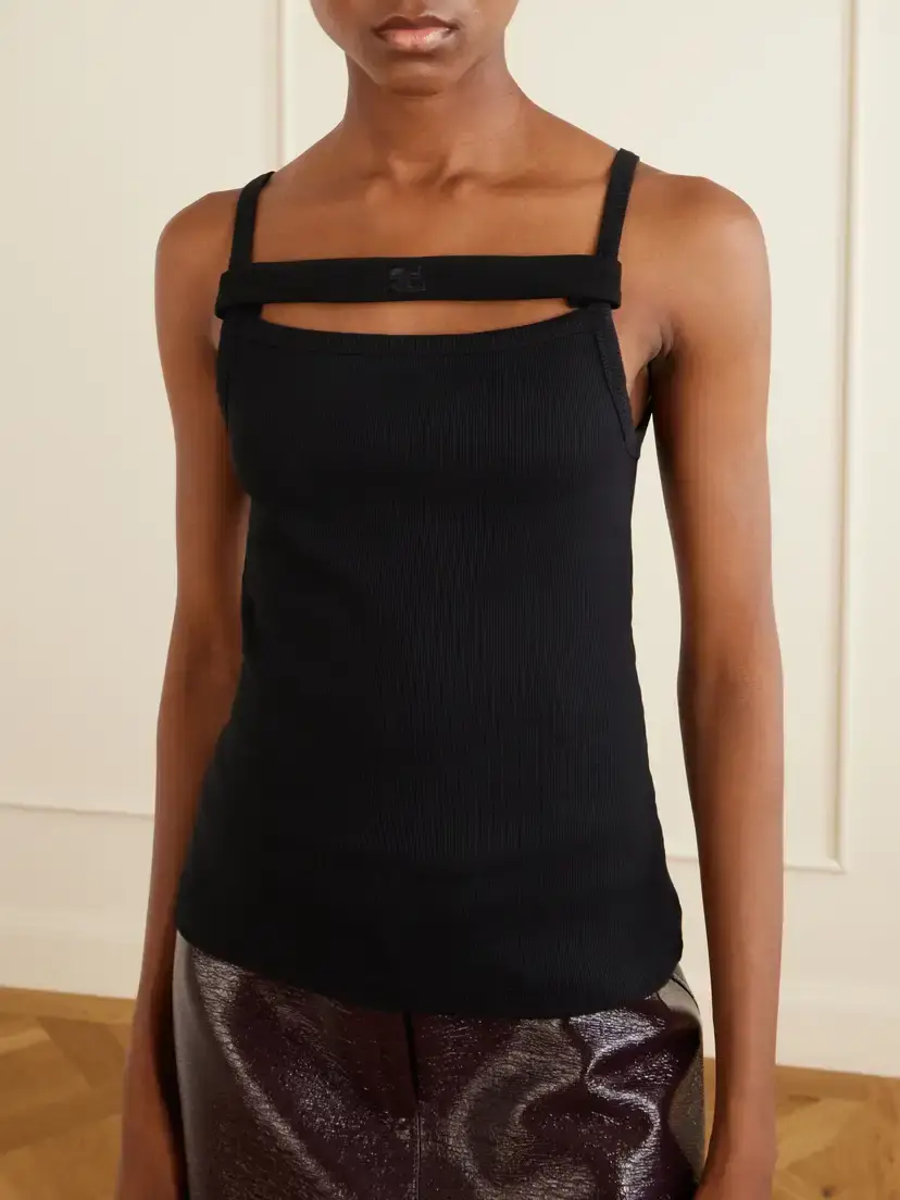 Courrèges 90's Ribbed Cotton-blend Jersey Tank | Thumbnail 3
