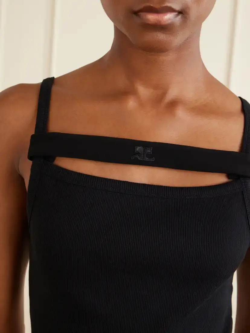 Courrèges 90's Ribbed Cotton-blend Jersey Tank | Thumbnail 5