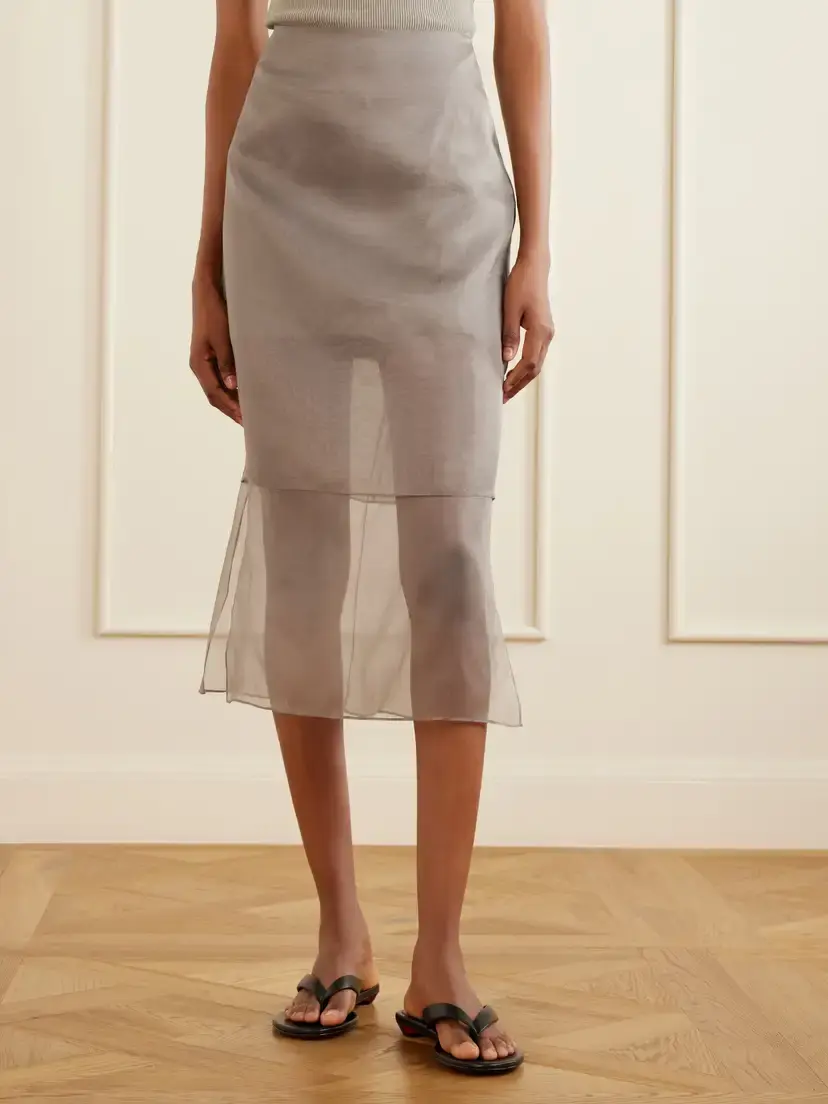Brandon Maxwell The Brett Silk-organza Midi Skirt | Thumbnail 3