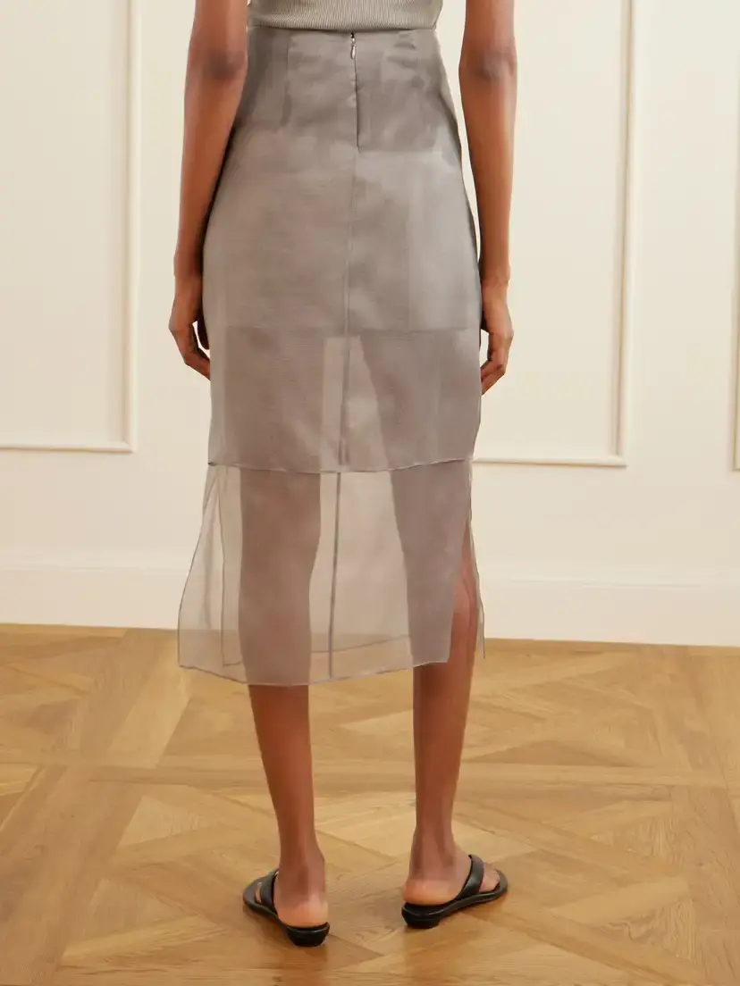 Brandon Maxwell The Brett Silk-organza Midi Skirt | Thumbnail 4