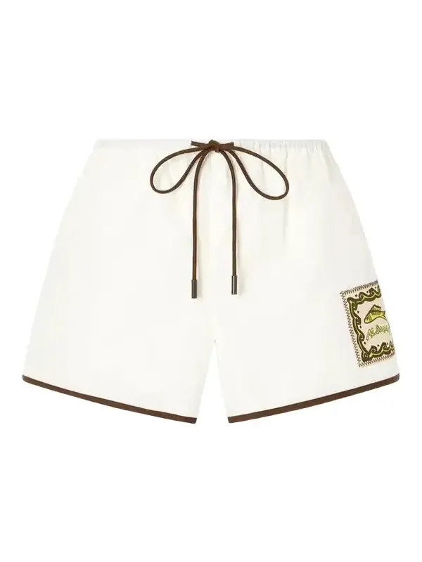 ALÉMAIS Scuba Embroidered Cotton-poplin Shorts