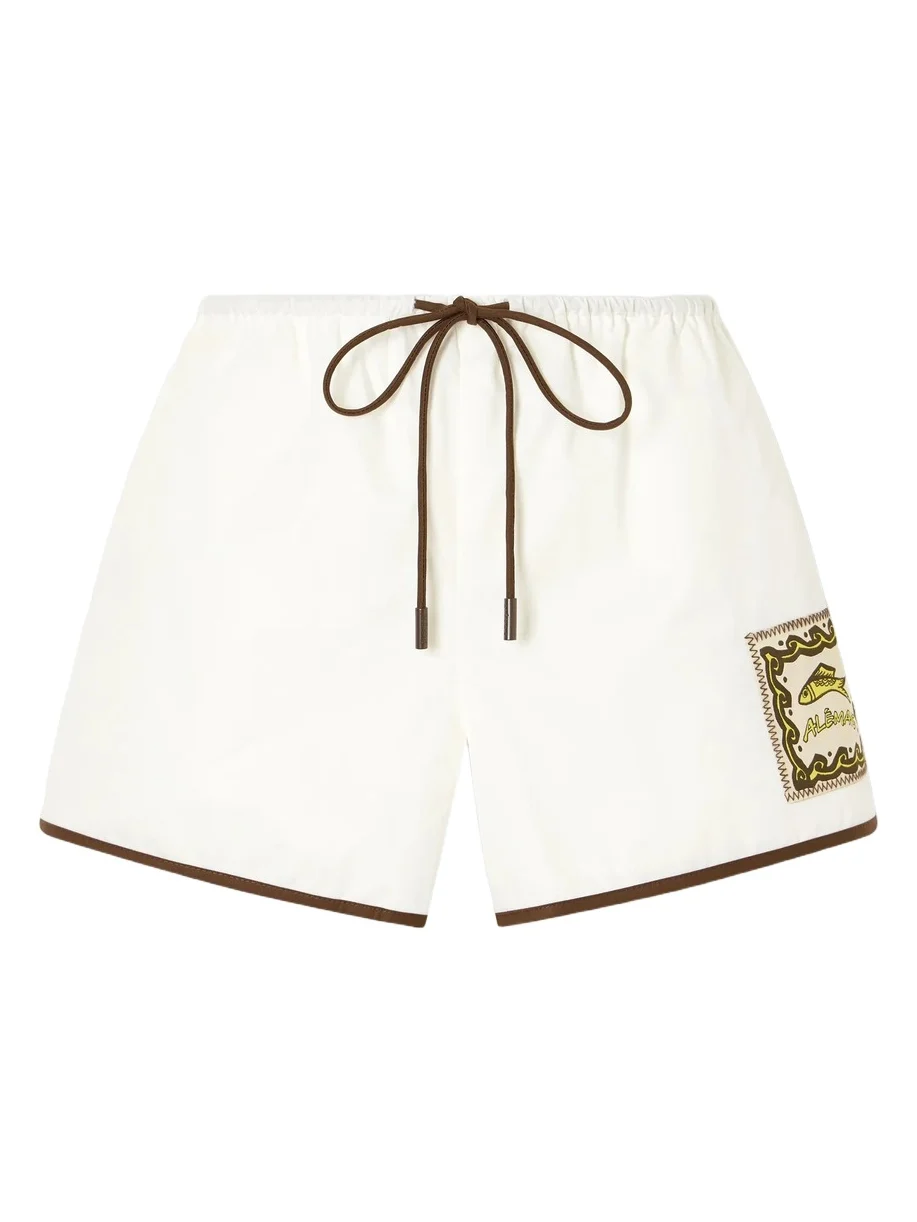 Scuba Embroidered Cotton-poplin Shorts