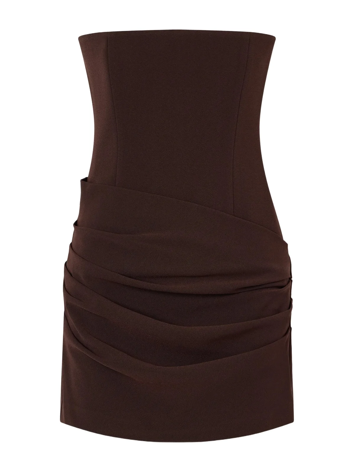 Strapless Draped Crepe Mini Dress Strapless Draped Crepe Mini Dress